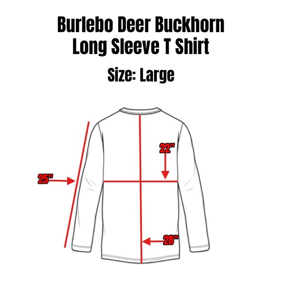 Burlebo Deer Buckhorn Long Sleeve T Shirt Mens Large Gray Outdoors Hunting - Picture 3 of 9